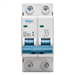DISJUNTOR TERMOMAGNÉTICO BIPOLAR ELGIN CUVA C 2 POLOS 32A - Romata Ferramentas e Máquinas