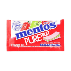 GOMA DE MASCAR MENTOS PURE PURE FRUIT 8,5 GRAMAS - Romata Ferramentas e Máquinas