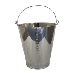 BALDE GRADUADO METALICO AÇO INOX STEELS 15 LITROS C/ ALÇA E BICO - Romata Ferramentas e Máquinas