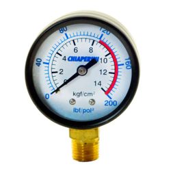 MANÔMETRO VERTICAL CHIAPERINE 14KG/200PSI CX PLASTICA 2