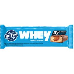 BARRA WHEY PROTEIN NUTRY COOKIES AND CREAN 50G C/ WHEY + 15G PROTEINA - Romata Ferramentas e Máquinas