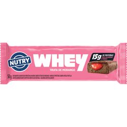 BARRA WHEY PROTEIN NUTRY TRUFA DE MORANGO 50G C/ WHEY + 15G PROTEINA - Romata Ferramentas e Máquinas