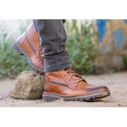 Bota Couro legitimo Coturno Masculino cano médio Roraima ROTA79 COR Nescau - Rota 79