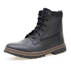 Bota de Couro legitimo Masculina Coturno cano médio Roraima ROTA79 COR Preto - Rota 79