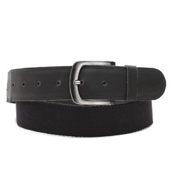  Cinto Masculino Premium Gorgurão e Couro Nobre cor Preto ROTA79 - Rota 79