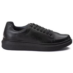 Sneaker Masculino Couro Legítimo All Black Corona ... - ROTA SHOES