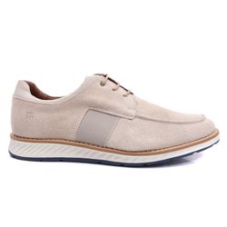 Sapato Masculino Derby London em Elástico Bege Cam... - ROTA SHOES