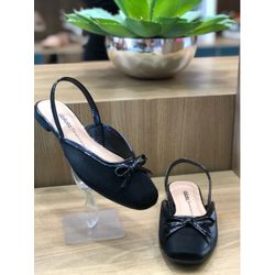 SAPATILHA FEMININO PRETO COM LAÇO - 00077724 - RR CALÇADOS 