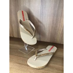CHINELO DOURADO GLITTER IPANEMA - 00076363 - RR CALÇADOS 