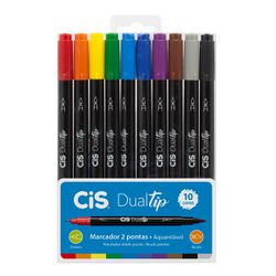 MARCADOR CIS DUAL TIP C/10 COR... - Guilan Papelaria e Utilidades