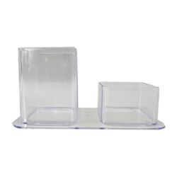 PORTA CANETAS DUPLO CRISTAL - ... - Guilan Papelaria e Utilidades