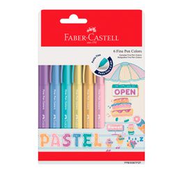 CANETA FINE PEN - PASTEL C/6 F... - Guilan Papelaria e Utilidades