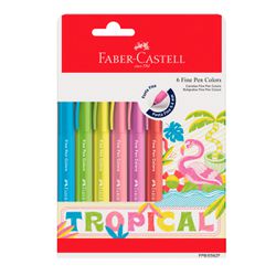 CANETA FINE PEN - TROPICAL C/6... - Guilan Papelaria e Utilidades