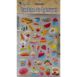 CARTELA DE ADESIVOS FOODS EM A... - Guilan Papelaria e Utilidades