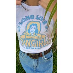 T-shirt Camiseta Long Live Cowgirl - branco - Rústic Country
