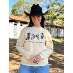 Moletom Feminino Yhe Only Love I Ever Need - Vanil... - Rústic Country