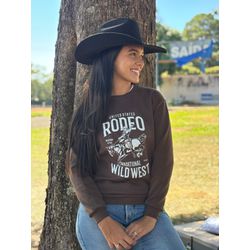 Moletom Feminino Rodeo Tradicional Wild West - Mar... - Rústic Country