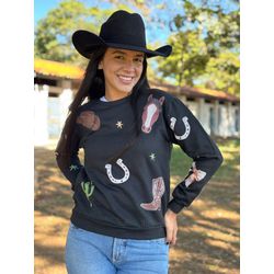 Moletom Feminino Country Life - Preto - country li... - Rústic Country