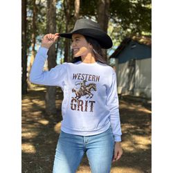 Moletom Feminono Western Grit - Branco - Western G... - Rústic Country