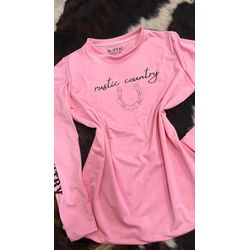 Camisa UV - rosa bebe ferradura - Rústic Country