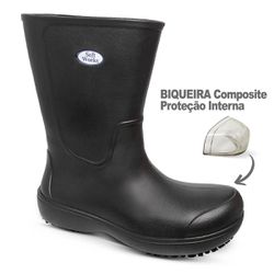 Bota Cano Longo Antiderrapante Preto BB86 Com Biqu... - SAFETY SHOP