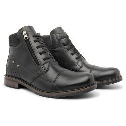 Bota Sândalo Vector Preto Ziper - CALÇADOS SANDALO