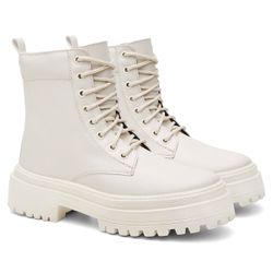 Bota Coturno Feminina Blogueira Salto Medio Trator... - Montie