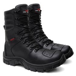 Bota Coturno Militar Couro Legitimo Solado Antider... - Montie
