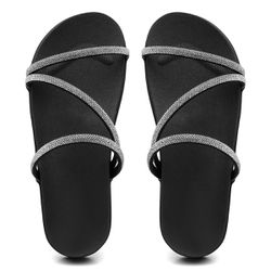 Papete Sandália Feminina Strass Elegante - SW-1500 - Montie