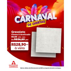 Piso Gresalato Acetinado Borda Reta 88x88 - 6670 - Santa Alcina Acabamentos