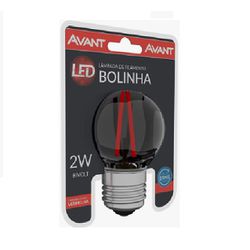 Lampada Bolinha 2W Filamento Retrô Vermelha 168055472 Avant - Santec