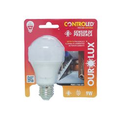 Lampada Led Controled Sensor de Presença 9W 6500K Ourolux 20... - Santec