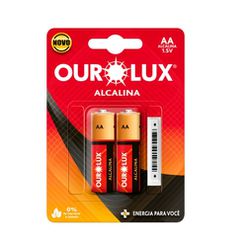 Pilha Alcalina Pequena AA Ourolux 2 peças 27305 - Santec