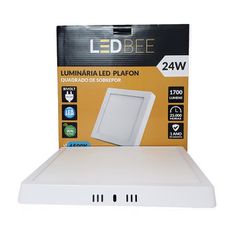 Painel Led Quadrado Sobrepor 24W 3000K Ledbee LL-1172 - Santec