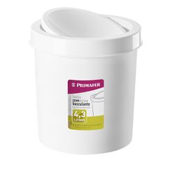 Lixeira Plastica Basculante 4,3 Litros PR1017-2 Branca - Santec