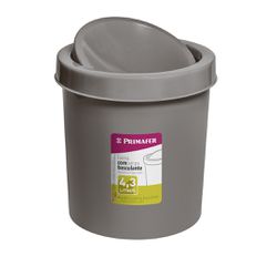 Lixeira Plastica Basculante 4,3 Litros PR1017-5 Cinza - Santec