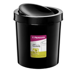 Lixeira Plastica Basculante 4,3 Litros PR1017-8 Preto - Santec