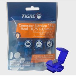 Conector Elétrico Emenda e Derivação Azul 0,75 a 1,50mm Tigr... - Santec