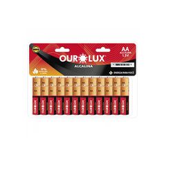 Pilha Alcalina Pequena AA Ourolux Kit 24 peças 27355 - Santec