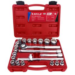 Jogo De Soquetes Estriados 1/2'' De 8 A 32mm C/23 Peças 1100... - Santec