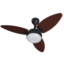 Ventilador Teto Elluz Preto e Tabaco 11186 Ventisol Bivolt - Santec