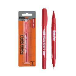Marcador Industrial Ponta Dupla Vermelho BFH3046 - Santec