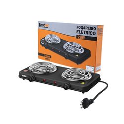 Fogareiro Portátil Elétrico 2 Bocas Preto 220V BFH2956 - Santec
