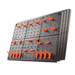 Kit 4 Painéis Porta Ferramentas Plástico com 72 Ganchos A063... - Santec