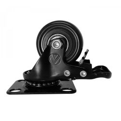 Rodizio Giratório Placa Freio 210 Preto A09420-GF - Santec