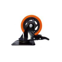 Rodizio Giratório Placa Freio 312 Laranja A09130-GF - Santec