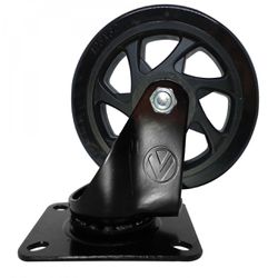 Rodizio Giratório Placa 612 Preto A09460-G - Santec