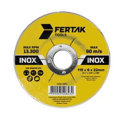 Disco Desbaste 4.1/2 x 1/4 x 7/8 Aço Inox 2815 Fertak - Santec