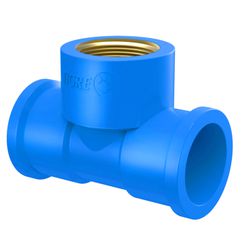 Te LR Azul Cola e Rosca Com Bucha Latão 20 x 1/2 Tigre - Santec