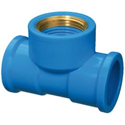 Te LR Azul Cola e Rosca Com Bucha Latão 25 x 3/4 Tigre - Santec